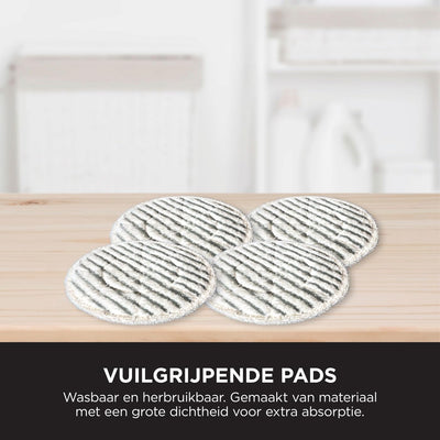 Shark Dampfreiniger, automatischer Dampfbesen mit Steam Blaster, 2 rotierende Power Pads, 3 Dampfstufen, desinfiziert, entfernt Flecken und Schmutz, für versiegelte Hartböden, weiß und grau S8201EU