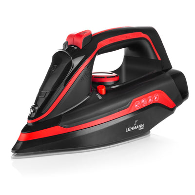 Lehmann LGOIR-2632 Dampfbügeleisen kabellos mit Basisstation | Temperatur und Dampfmenge einstellbar | Vertikal bügeln, Tropfstop, Antikalk, selbstreinigend | mit Wassertank