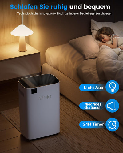 Luftentfeuchter Elektrisch,20L/Tag Hochleistungs Entfeuchter,Raumentfeuchter mit LED Anzeige,Wäschetrocknung, Ablaufschlauch,Timer und Abtauen, Raumgröße ca 200m³/60m², für Wohnungen,Badezimmer,Keller