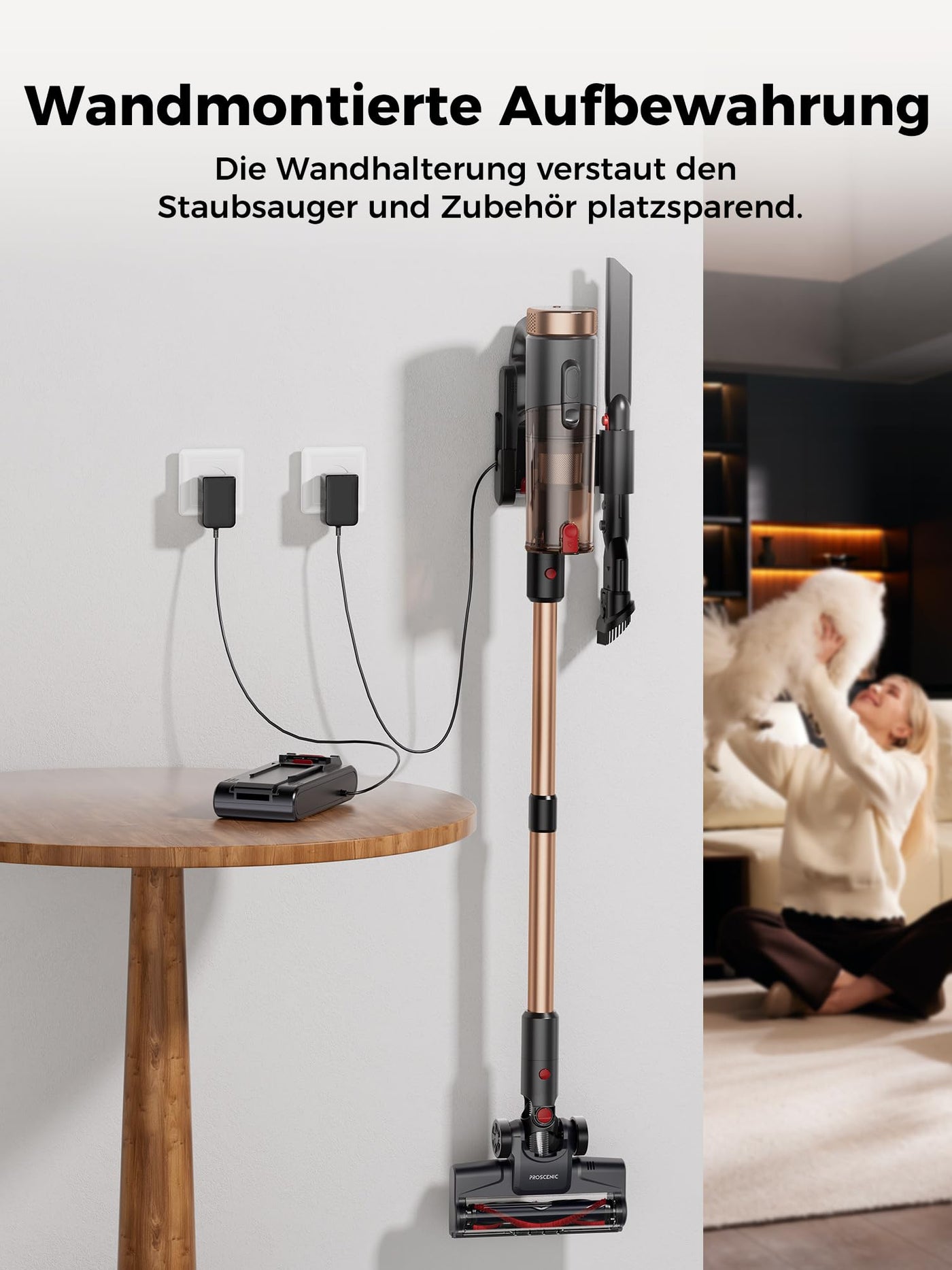 Proscenic P11 Ultra Staubsauger Kabellos, Leichter Selbststehend 40Kpa 40Min Akku Staubsauger mit Touchscreen Grün Licht Anti-Tangle, Stielstaubsauger für Teppich Hartböden Vorhang Auto Haustierhaare