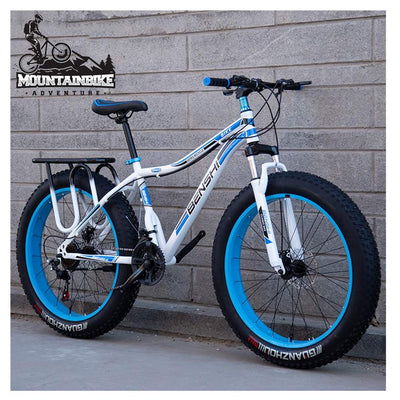 Wmmner Hardtail-Mountainbike Mit Vorderradaufhängung Mechanische Scheibenbremse Für Erwachsene Männer Frauen, High Carbon Steel All Terrain Fat Tire Mountain Bike, Anti-Rutsch-Fahrrad, Grün 2,24 Zoll
