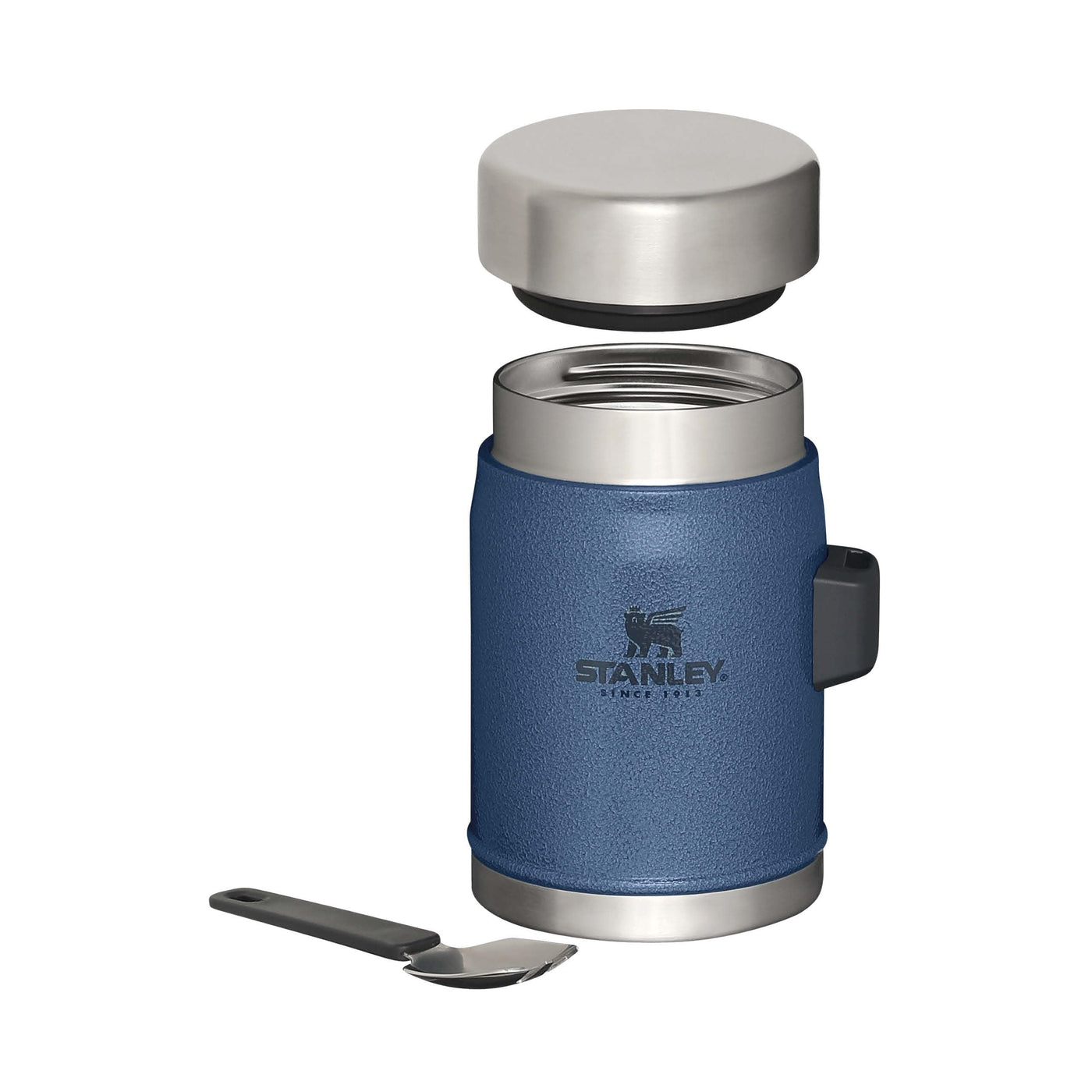 Stanley Classic Legendary Thermobehälter für Essen mit Göffel 400 ml - Hält 7 Stunden Heiß oder Kalt - Edelstahl Warmhaltebehälter Essen - BPA-Frei - Spülmaschinenfest - Hammertone Lake