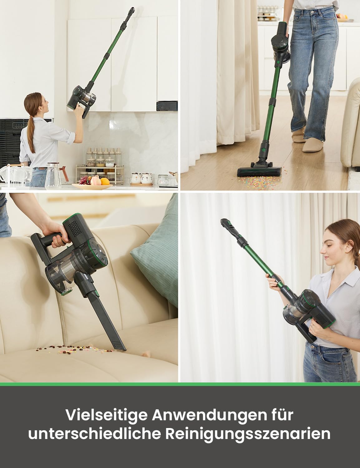 Vexilar Akku Staubsauger 40KPa, Staubsauger Kabellos mit HyperMotor™ 500W Bürstenloser Motor, Akkustaubsauger mit 50min Laufzeit, Kabelloser Staubsauger mit Berührungsbildschirm für Hartboden Teppich