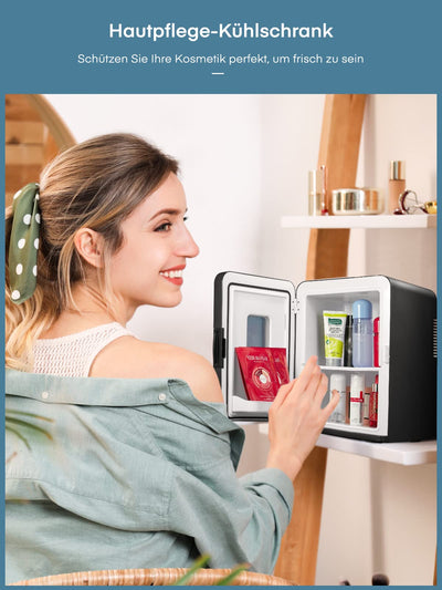 NORTHCLAN Mini Fridge for Room 15 L, with 220 V AC/12 V DC for Car and Home Use, Portable Fridge and Heating Fridge Perfect for Drinks, Cosmetics, Snacks, Max & Eco Mode, Black