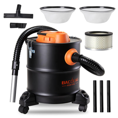BACOENG Aschesauger für Kamin, 20L Aschesauger, 1200W Kaminstaubsauger Aschestaubsauger für Kaminofen, Aschesauger Pelletofen mit Rollfuß, Für Grills, Ofen