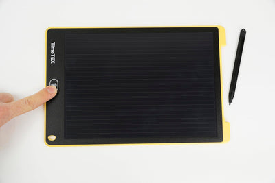 TimeTEX - Digitale Schiefertafel SDZ | Digitale Schreibtafel zum beschriften - hilft beim Schreibenlernen. Ideal auch für Kreide-Allergiker | Inhalt: Schreibtafel Elektronisch mit schwarzem Display