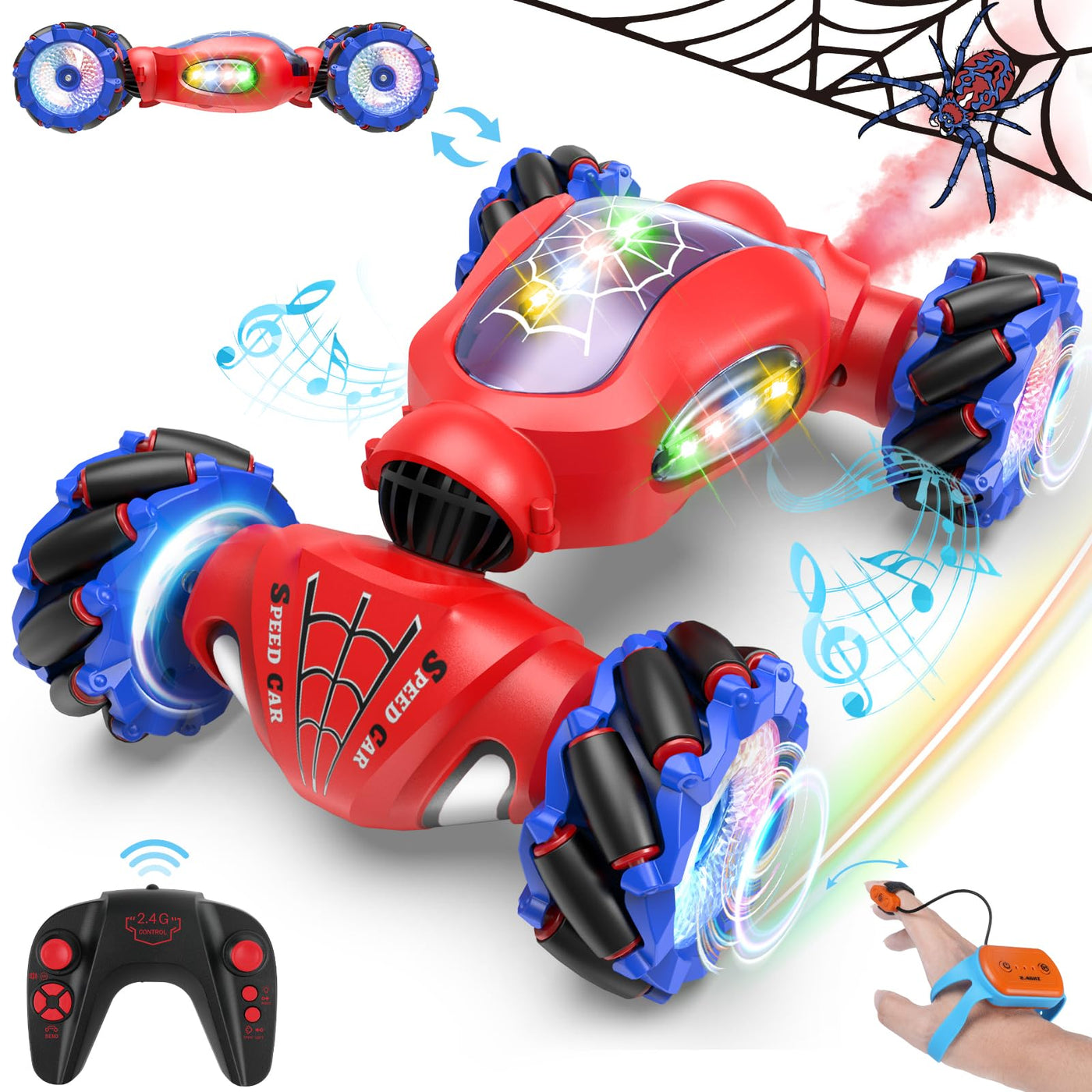 Fosgoit Ferngesteuertes Auto ab 6 7 8 9 10 Jahre Geschenk ab 6-12 Jähriger Junge Mädchen Kinder, Weihnachten Geschenke Spielzeug 4WD 2,4 GHz 360° RC Drift Stunt Auto Ferngesteuert mit Handsteuerung