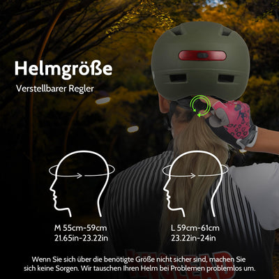 Shinmax Fahrradhelm Herren Damen, Helm Fahrrad mit USB Licht 5 Modi Fahrradhelm mit Visier, Mountainbike Helm Rennradhelm Erwachsen für Scooter Urban Pendler Green M