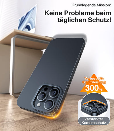 TORRAS Ultra Dünn für iPhone 16 Pro Hülle für MagSafe [Nr. 1 Magnetkraft] Handyhülle iPhone 16 Pro Stoßfest Kratzfest & Samtiger Griff Slim Hülle iPhone 16 Pro Case mit Kamera-Ständer Schwarz
