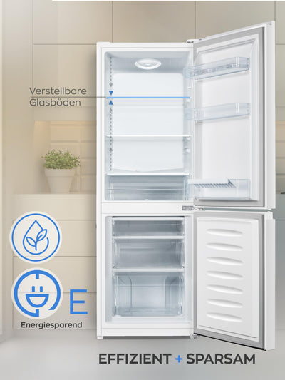 Heinrich´s Kühlgefrierkombination 175Liter, Kühlvolumen 122L, Gefrierfach 53L,LED Innenraumbeleuchtung, Kühlschrank Türanschlag wechselbar, leise 39dB,große Tiefkühlboxen, 7 Temperaturstufen,weiß