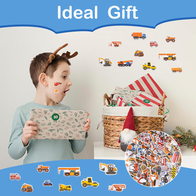 3D Aufkleber für Kinder & Kleinkinder, Auto Bagger Sticker 12 Blätter, Geschwollen Stickers für Jungen Mädchen Lehrer, Kindergeburtstag Gastgeschenke Party (17 * 7cm)