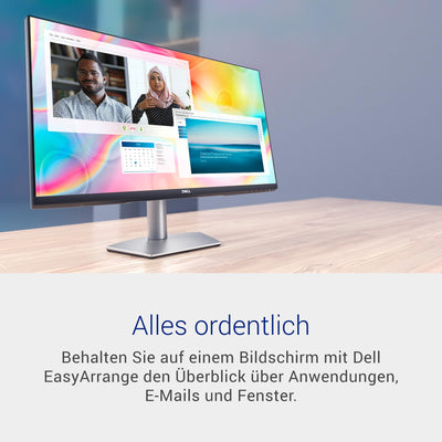 Dell S2722DC USB-C 27 Zoll QHD (2560x1440) Monitor, 75Hz, IPS, 4ms, AMD FreeSync, 99% sRGB, Eingebaute Lautsprecher, USB-C, 2x HDMI, 2x USB, 3 Jahre Garantie, Platinum Silver