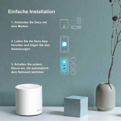 TP-Link Deco X20 Mesh WLAN Set (3 Pack), Wi-Fi 6 AX1800 Dual Band Router & Repeater, 2x Gigabit Ports für jede Einheit, empfohlen für Häuser mit 4-6 Schlafzimmern, Umfassender Jugendschutz, WPA3
