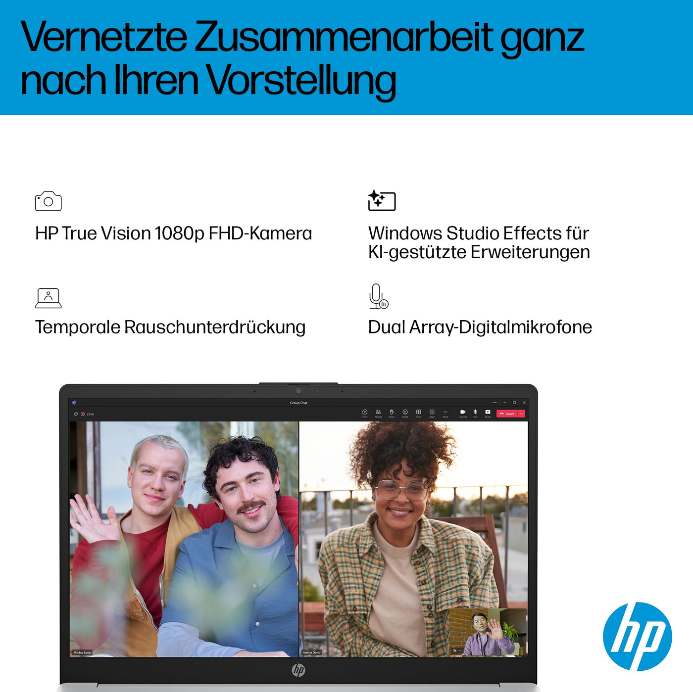 HP OmniBook 3 Next Gen AI PC 15-fn0523ng | Copilot+ PC | 15.6 Zoll FHD Display (1920 x 1080) | AMD Ryzen AI 5 330 (50 NPU-Tops) | 16GB RAM | 512GB SSD | QWERTZ Tastatur | Windows 11 Home | Silber