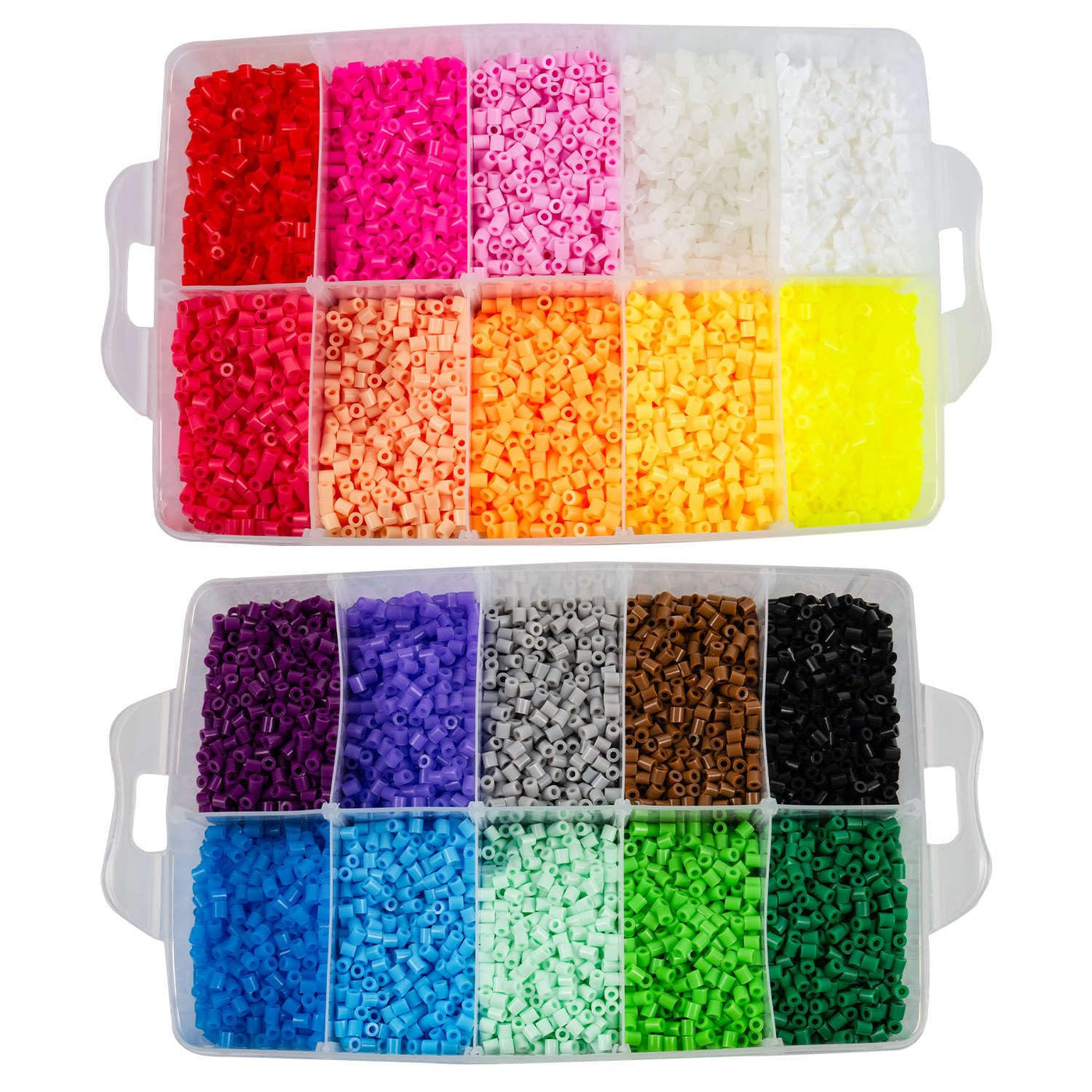 La Manuli Bügelperlenset 24000 Stück Bügelperlen mit Steckplatten, Vorlagen und Zubehör, 5mm Midi Größe (20 Farben + im Dunkeln Leuchten) XXL Bastel Set für Jungen und Mädchen