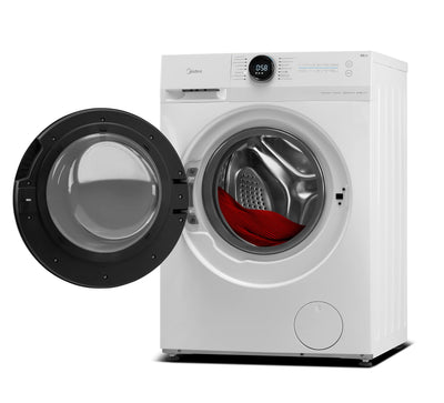 Midea MF200W90WB-14A Waschmaschine / 9KG / A/Leiser & effizienter Inverter Motor/HealthGuard-System/Steam Care/Nachlegefunktion/APP-Steuerung/AquaStop, Weiß