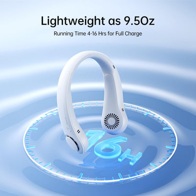 JISULIFE Tragbarer Hals-Ventilator, Hands Free Bladeless Fan, 4000 mAh Batteriebetriebener Tragbarer Persönlicher Ventilator, USB-Betriebener Schreibtisch-Ventilator, 5 Geschwindigkeiten - Grau