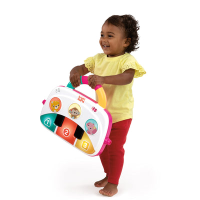 Bright Starts, 4-in-1 Groovin’ Kicks Piano and Drum Activity Gym Play Mat, Detachable Toys, Languages, Lights, Sounds and Music, Newborn and up - Floral Fiesta