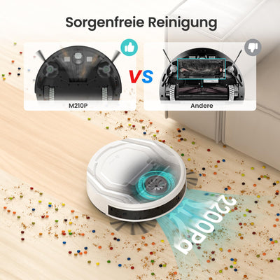 LEFANT Saugroboter mit Fernbedienung, 2200Pa Staubsauger Roboter, 120Mins Max, WLAN Roboterstaubsauger, Selbstaufladend, App/Alexa, Ideal für Tierhaare, Teppich, Hartboden 210P Weiß