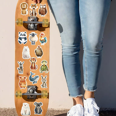 100 Stück Sticker Tiere, Aufkleber Kinder, Wasserfeste Tier Sticker, Kreatives DIY für Laptop, Mobiltelefon, Skateboard, Gepäck & mehr