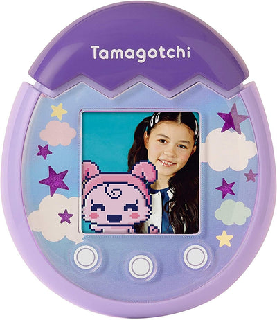 Bandai - Tamagotchi - Tamagotchi PIX - Lila Himmel - virtuelles elektronisches Haustier mit Farbdisplay, Touch-Schaltflächen, Spiele und Kamera - 42912