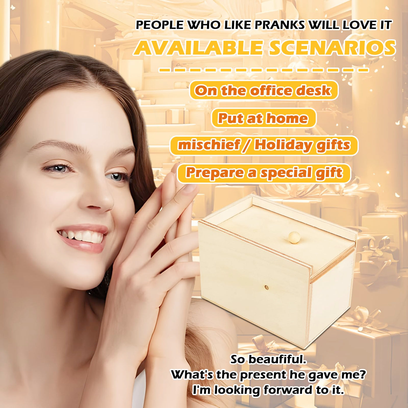 2 Stück Spider Prank Box, Spinne Scherzartikel, Spinne Streich Box Holz, Holz Prank Spider Scare Box Streich Spinne Angst Box Streichschachtel für Kinder Erwachsene Party Favors