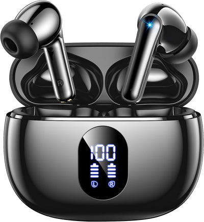 ZZU Bluetooth Kopfhörer,In Ear Kopfhörer Kabellos Bluetooth 5.3 mit HiFi Stereo,4 ENC Noise Cancelling Mic 48 std Spielzeit LED-Anzeige,IPX7 Ohrhörer mit AI für iPhone Android Arbeit und Studium