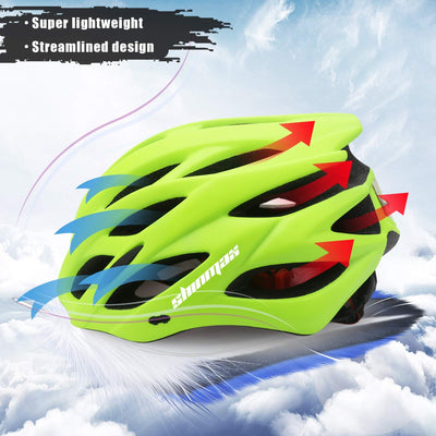 Shinmax Fahrradhelm Herren Damen Fahrradhelm mit Licht Fahrrad Helm mit Visier Helm Fahrrad Superleicht Einstellbare MTB Erwachsenen mit Aufbewahrungstasche (Dunkelgrün)