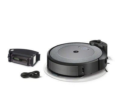 iRobot Roomba Combo i5 (i5172) Saug- und Wischroboter, WLAN-fähig, intelligente Navigation, 2 Gummibürsten für alle Böden, Reinigung nach Raum, Kompatibel mit Sprachassistenten, Farbe: Cool