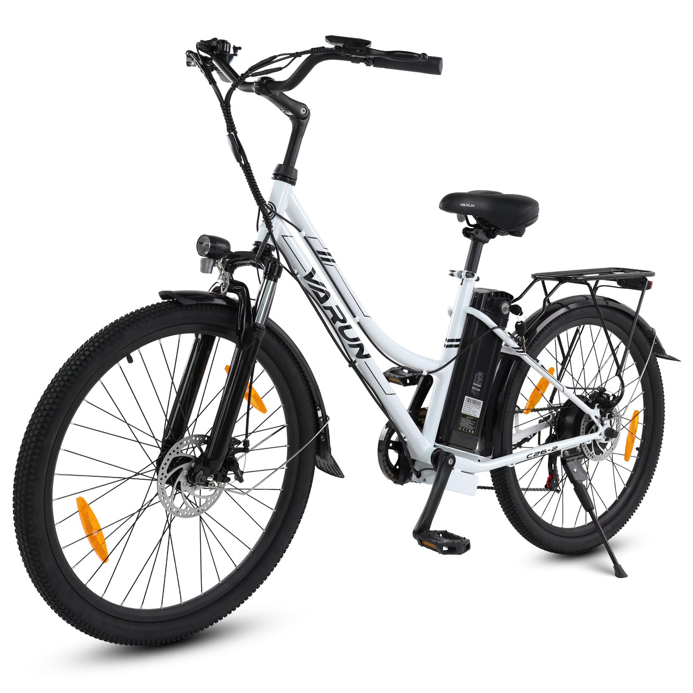 VARUN E-Bike, 26" Elektrofahrrad Damen Herren, Trekking Pedelec mit 48V Lithium Akku, 250W 55NM Motor, E-Fahrrad mit 5 Modi, 7-Gang, LCD-Display, Cruise Citybike Electric Bike bis zu 80KM