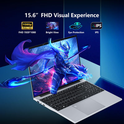 Notebook PC 15,6 Zoll, Notebook 24GB RAM 512GB SSD Prozessor N5095 UHD Grafik, FHD 1920 * 1080 mit WiFi 5/USB 3.0/Ziffernblock/Tastatur mit Hintergrundbeleuchtung/Touch ID Laptop