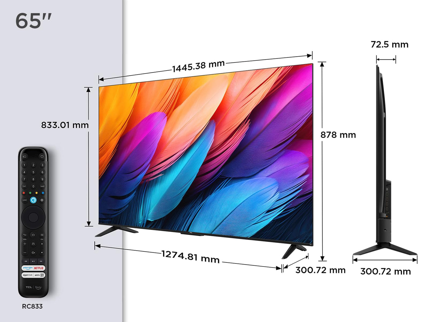 TCL 55PF650A 55-Zoll 4K Ultra HD, HDR TV, Smart LED Fire TV (Dolby Vision, Dolby Atmos, DTS, HDR 10, Alexa integriert, Airplay2, Miracast)