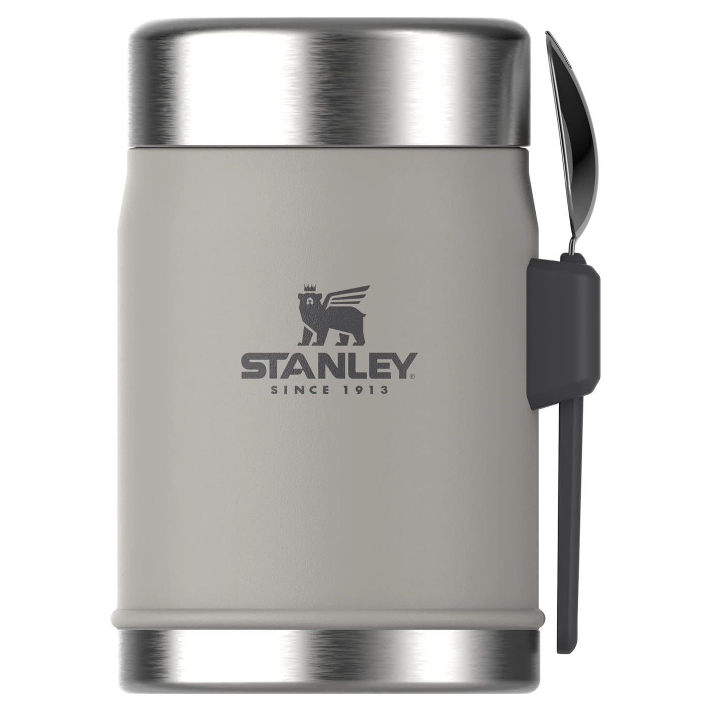 Stanley Classic Legendary Thermobehälter für Essen mit Göffel 400 ml - Hält 7 Stunden Heiß oder Kalt - Edelstahl Warmhaltebehälter Essen - BPA-Frei - Spülmaschinenfest - Ash