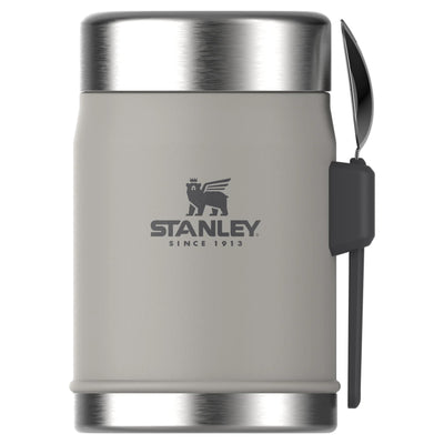 Stanley Classic Legendary Thermobehälter für Essen mit Göffel 400 ml - Hält 7 Stunden Heiß oder Kalt - Edelstahl Warmhaltebehälter Essen - BPA-Frei - Spülmaschinenfest - Ash