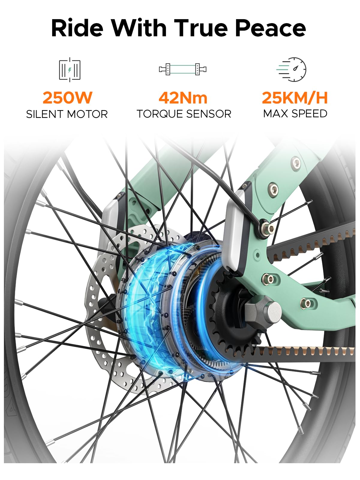 ENGWE E Bike mit APP-Ebike 36V 9.6Ah Akku bis zu 100km, E Bike Klapprad 250W Motor Max 25km/h, Elektrofahrrad 42Nm Drehmomentsensorik & Kohleriemen, E-Bike 3 Stufen-PAS Pendler für Stadt P20