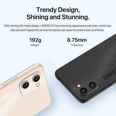 UMIDIGI G1 Smartphone Ohne Vertrag,Android12 Günstig Handy,6,52" HD+ Vollbild 32GB (Erweitern 256 GB),5150mAh Akku,Dual SIM 4G LTE Mobiltelefonen,13MP+5MP Handy zum Senioren Kinder Geschäft (Roségold)