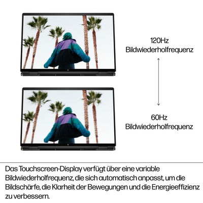 HP Spectre x360 2-in-1 Convertible Laptop | Intel Core Ultra 7 155H mit integrierter KI | 16" WQXGA IPS Touchscreen | 16GB RAM | 1TB SSD | Intel Arc Graphics | Win11 | QWERTZ Copilot Key | Schwarz