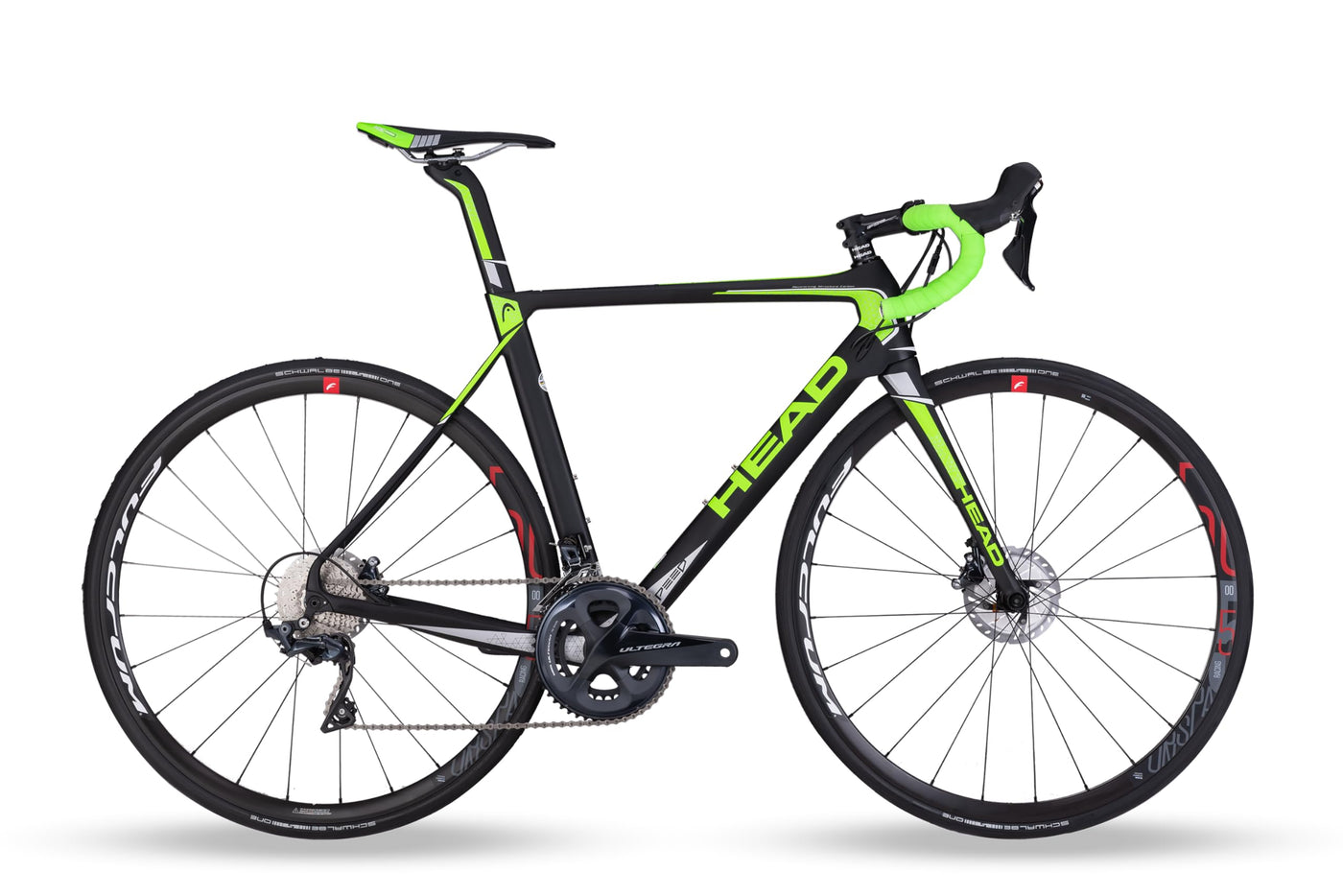 HEAD Unisex - Adult I-Speed Race Road Bike, Matt Black/Green, 54