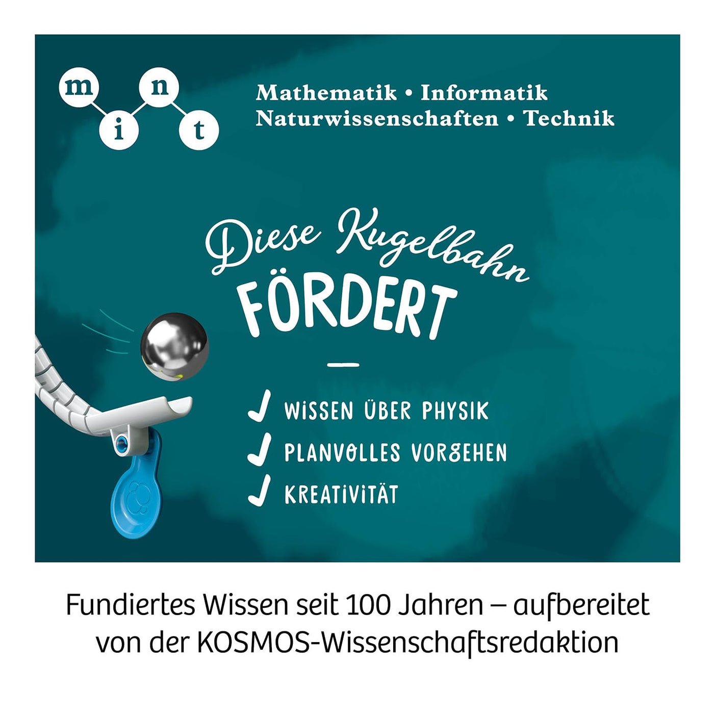 Kosmos 620950 Gecko Run, Starter Set, Erweiterbare Kugelbahn für Kinder, Vertikale Kugelbahn, Murmelbahn, Lernspielzeug und Konstruktionsspielzeug ab 8 Jahren