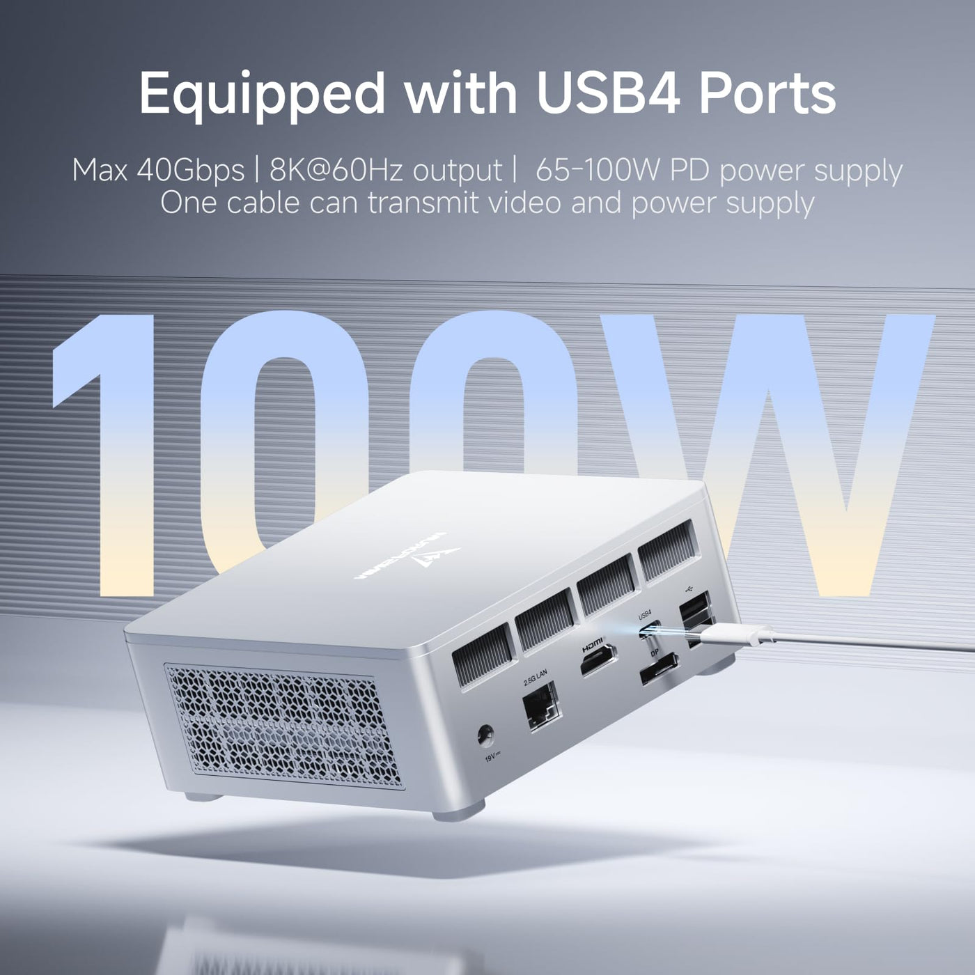 MINIS FORUM UM870 Slim Mini-PC, AMD Ryzen 7 8745H Mini-Computer (8C/16T, bis zu 4,9 GHz), 32 GB DDR5 RAM und 1 TB PCIe 4.0 SSD, DP/HDMI 2.1/USB4, 4 x USB Typ A, WIFI6E/BT5 .3