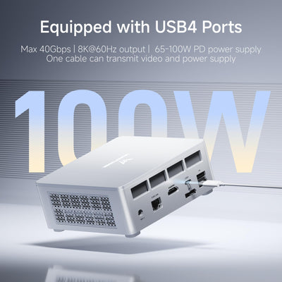 MINIS FORUM UM870 Slim Mini-PC, AMD Ryzen 7 8745H Mini-Computer (8C/16T, bis zu 4,9 GHz), 32 GB DDR5 RAM und 1 TB PCIe 4.0 SSD, DP/HDMI 2.1/USB4, 4 x USB Typ A, WIFI6E/BT5 .3