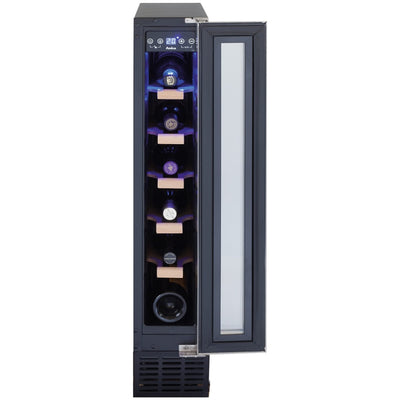 Amica WK 341 101 E Weintemperierschrank/Edelstahloptik / 82,5 cm (H) x 14,8 cm (B) x 52,5 cm (T) / 18 l Nutzinhalt/Elektronische Steuerung/Ventilator/LED-Beleuchtung
