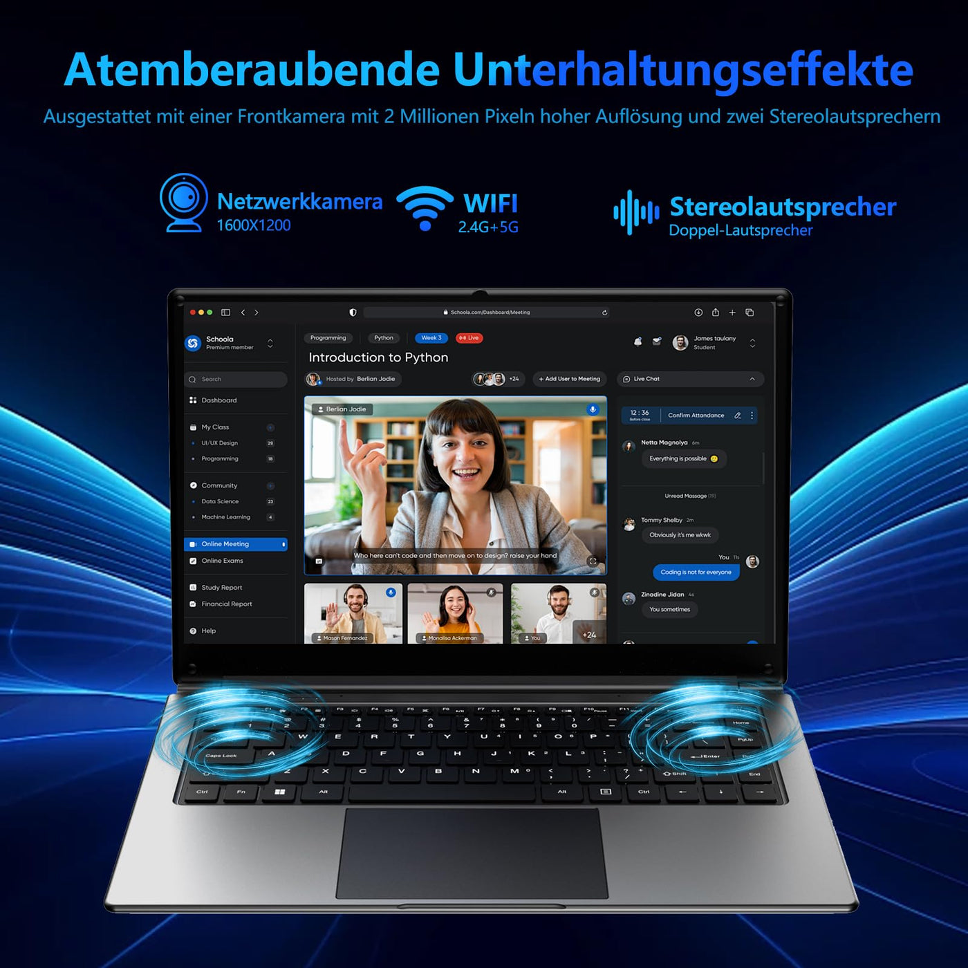 16-Zoll-Laptop, tragbarer Laptop mit 8GB DDR und 512GB SSD,erweiterbar auf 1 TB.Pentium-Quad-Core-Prozessor bis zu 2,64 GHz.9000-mAh-Akku.Mini-HDMI-Schnittstelle.Dualband-WLAN.Webcam.Schlanke Laptops