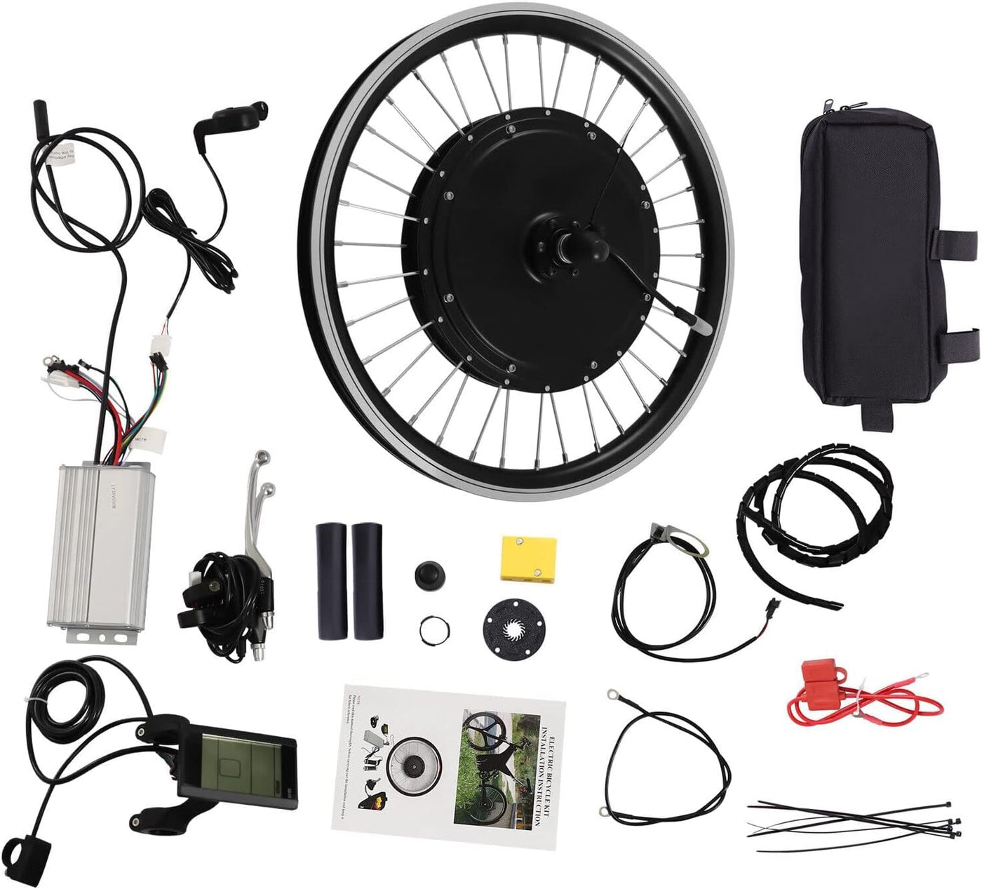 AOAPUMM 20 Zoll 36V 500W Elektrofahrrad Motor Umrüstkit Wasserdichtes Umrüstkit Nabenmotor Kit 340 RPM LCD Fahrrad Umrüstkit (Vorderrad)