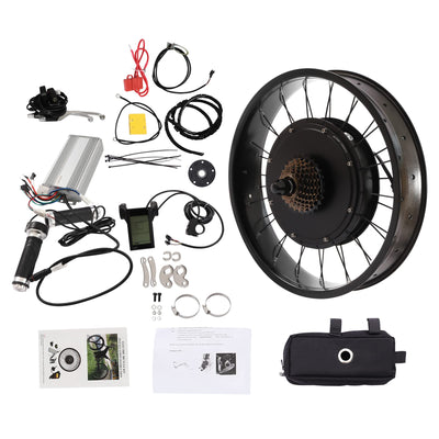 Vielrosse 20 Zoll Elektro Fahrrad Hinterrad Umbausatz, 1500W 48V LCD Radnabenmotor Conversion Kit für Heckmotor
