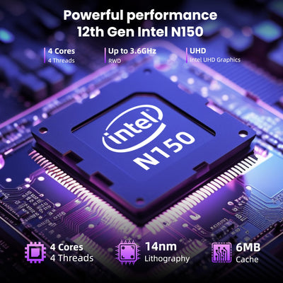 jumper Laptop 16 Zoll IPS 1920x1200, Intel N150(3,6 GHz), 16GB RAM 1TB SSD + 128GB eMMC Notebook, 2 Stereo-Lautsprecher, USB 3.0/Mini HDMI/38Wh Akku (Lila)