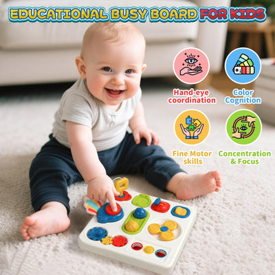 Montessori Spielzeug ab 1 Jahr Busy Board ab 1 Jahr mit Licht & Ton Kinderspielzeug ab 1 2 Jahr 8 IN 1 Sensorik Spielzeug 18 Monate Motorikspielzeug Baby Activity Board Geschenk für Jungen Mädchen