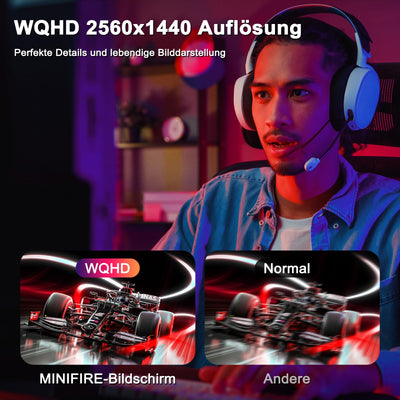 Minifire Gaming Monitor 27",180 Hz, WQHD, Nano IPS, OD 1ms, HDR, 120% sRGB, AMD FreeSync+,Motion Blur Reduction Technologie, VESA(100 x 100 mm) - Schwarz MFG27F4Q