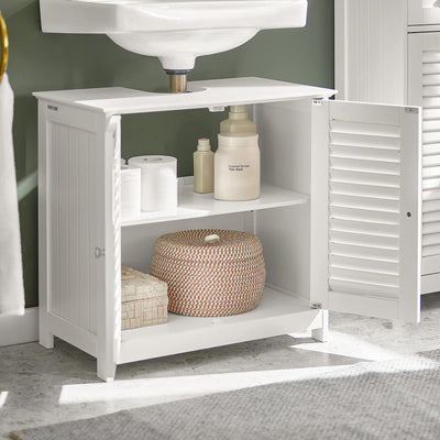 SoBuy® FRG237-W Waschbeckenunterschrank Badschrank Unterschrank Badmöbel in weiß BHT ca: 60x58x34cm