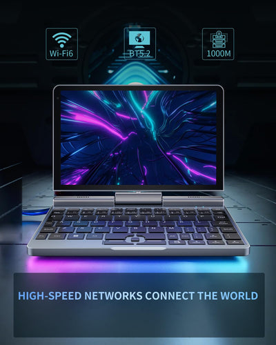 8-Zoll 2-in-1 Mini-Laptop mit QWERTZ-Tastatur, drehbarem HD-Touchscreen & Stiftunterstützung, Windows 11 Pro, N150, 12GB RAM, 1TB SSD, Wi-Fi 6, BT 5.2, HDMI, Typ-C, 2MP Kamera